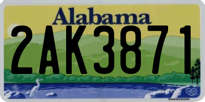 AL license plate 2AK3871