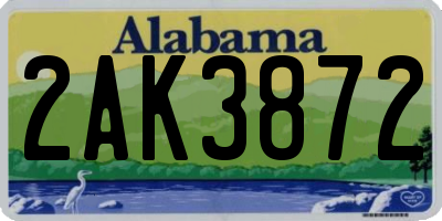 AL license plate 2AK3872