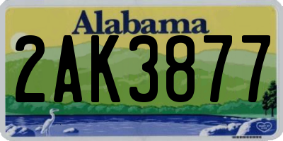 AL license plate 2AK3877