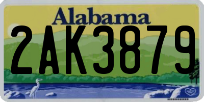 AL license plate 2AK3879