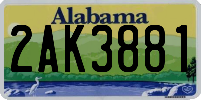 AL license plate 2AK3881