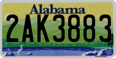 AL license plate 2AK3883