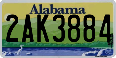 AL license plate 2AK3884