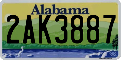 AL license plate 2AK3887