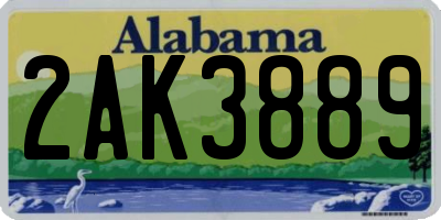 AL license plate 2AK3889