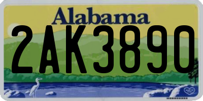 AL license plate 2AK3890