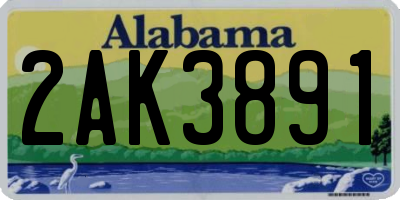 AL license plate 2AK3891