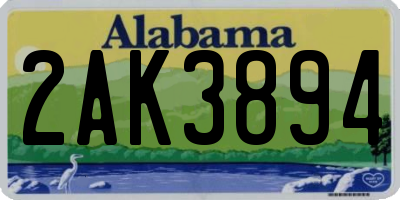 AL license plate 2AK3894