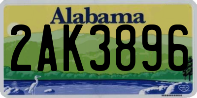AL license plate 2AK3896