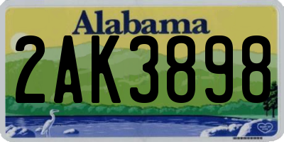 AL license plate 2AK3898