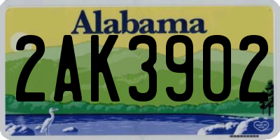 AL license plate 2AK3902