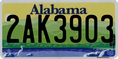 AL license plate 2AK3903