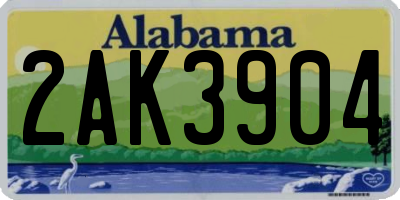 AL license plate 2AK3904