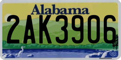 AL license plate 2AK3906