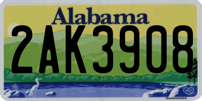 AL license plate 2AK3908