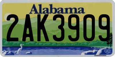 AL license plate 2AK3909