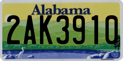AL license plate 2AK3910