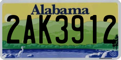 AL license plate 2AK3912