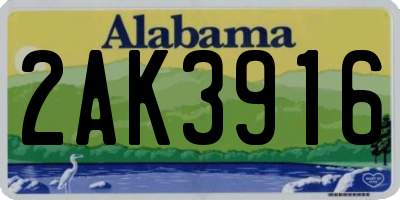 AL license plate 2AK3916
