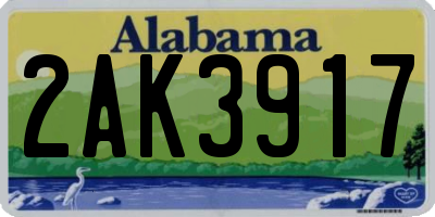 AL license plate 2AK3917