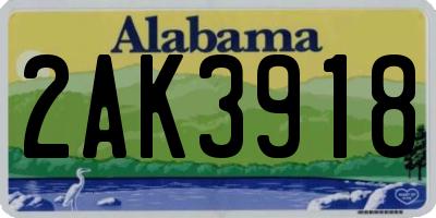 AL license plate 2AK3918