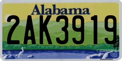 AL license plate 2AK3919