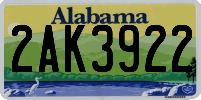 AL license plate 2AK3922