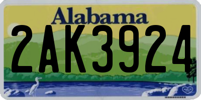 AL license plate 2AK3924