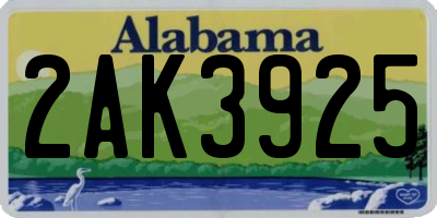 AL license plate 2AK3925