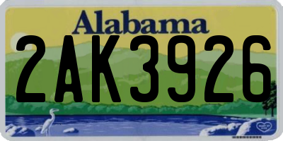 AL license plate 2AK3926