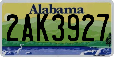 AL license plate 2AK3927