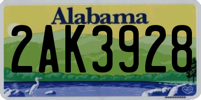 AL license plate 2AK3928