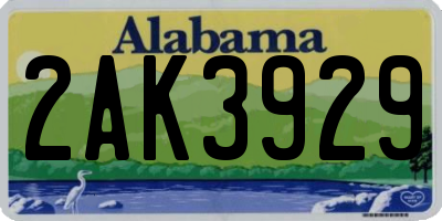 AL license plate 2AK3929