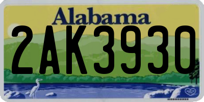 AL license plate 2AK3930