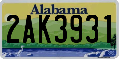 AL license plate 2AK3931