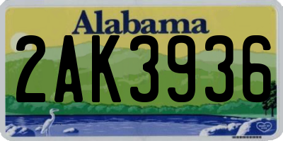 AL license plate 2AK3936