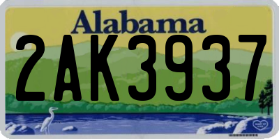 AL license plate 2AK3937