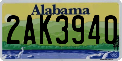 AL license plate 2AK3940