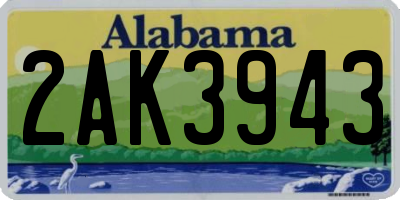 AL license plate 2AK3943