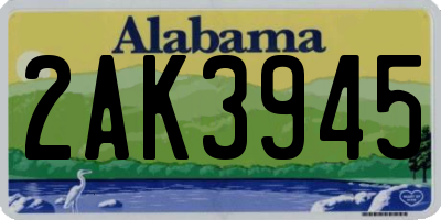 AL license plate 2AK3945