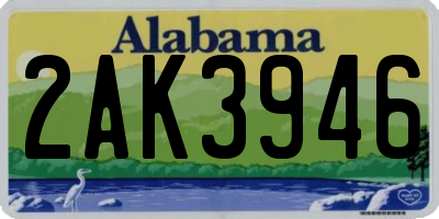AL license plate 2AK3946