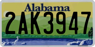 AL license plate 2AK3947