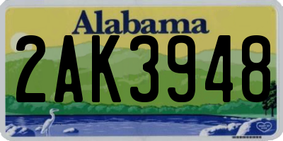 AL license plate 2AK3948