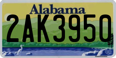 AL license plate 2AK3950
