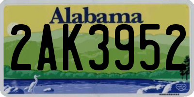AL license plate 2AK3952