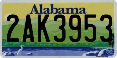 AL license plate 2AK3953