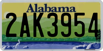 AL license plate 2AK3954