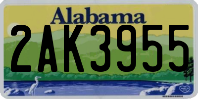 AL license plate 2AK3955