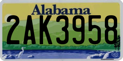AL license plate 2AK3958