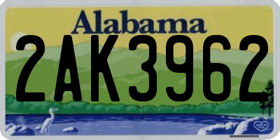 AL license plate 2AK3962